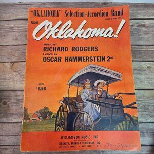 "Oklahoma!" Selection Accordion Band Sheet Music By Rodgers & Hammerstein 1950s